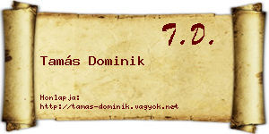 Tamás Dominik névjegykártya